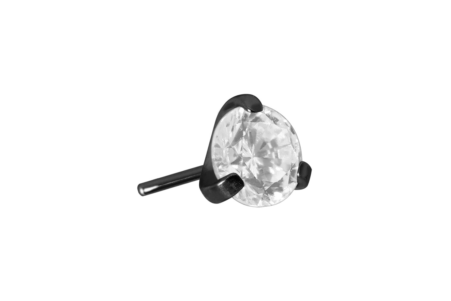 Titan Aufsatz mit Push Pin EINGEFASSTER KRISTALL von Piercingline